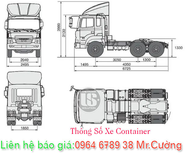 Thông số tiêu chuẩn xe thùng container
